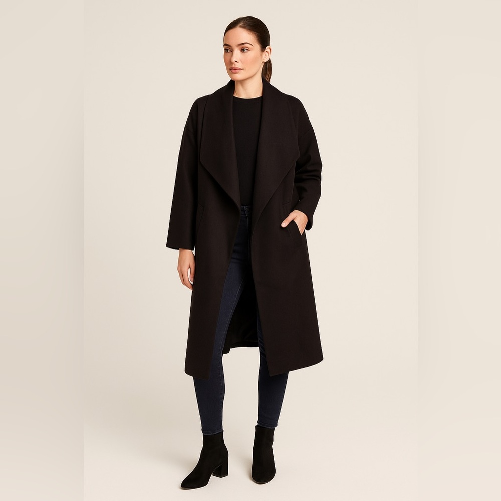 🖤✨ASOS DESIGN Oversized Waterfall Wool Blend Coat Black‎ Size 6✨🖤